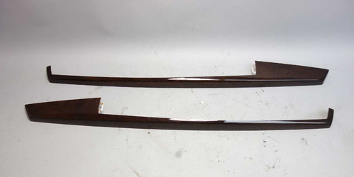 2002-2008 BMW E66 7-Series Long Wheel Rear Door Armrest Wood Trim Pair Dark Ash