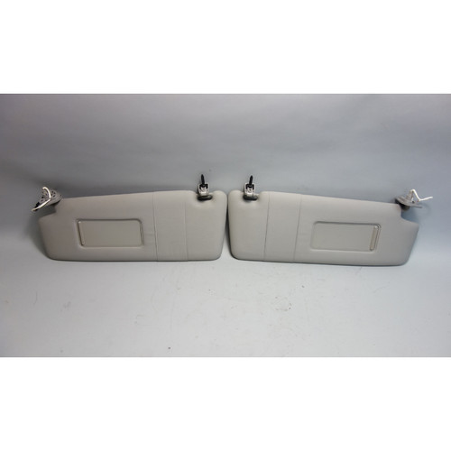 2007-2010 BMW E83 X3 SAV Late Front Sun Visor Pair Grey Vinyl Mirrors OEM