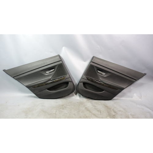 2013-2018 BMW F06 6-Series Gran Coupe Rear Int Door Panel Trim Skin Pair Black