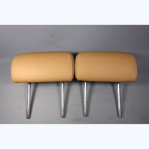 2004-2010 BMW E60 5-Series Rear Seat Headrest Restraint Pair Natural Brown OEM