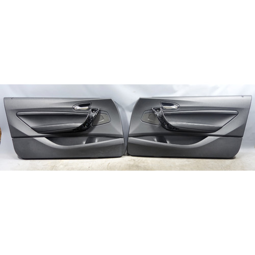 2014-2020 BMW F22 2-Series Front Interior Door Panel Trim Pair Black Leather OEM