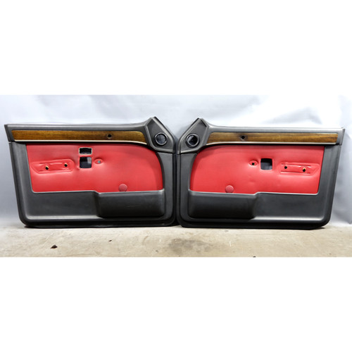 1979 BMW E23 7-Series 733i Reupholstered Front Interior Door Panel Pair Red OEM