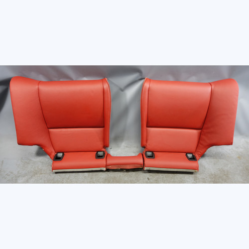 2010-2013 BMW E92 3-Series Coupe Rear Seat Bottom Pads Coral Red Leather OEM
