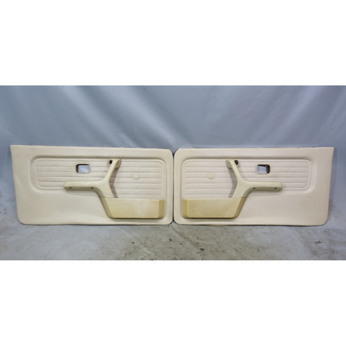 1984-1987 BMW E30 3-Series 2-door Early Front Door Panels Pearl Beige Vinyl OEM