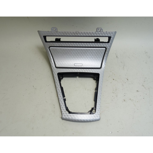 04-06 BMW E83 X3 Factory Front Center Console Trim Cover Aluminum Cloud Cut OEM