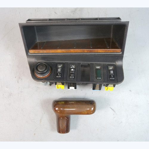 1992-1999 BMW E36 3-Series Center Console Cubby Wood Trim w Auto Shifter OEM 1992-1999 BMW E36 3-Series Center Console Cubby Wood Trim w Auto Shifter OEM