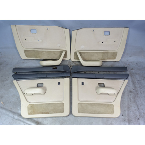 85-88 BMW E28 5-Series Int Front Rear Door Panel Trim Skin Set Pearl Beige OEM