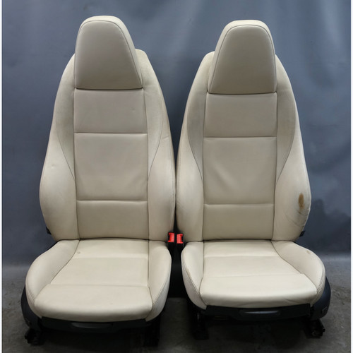 09-16 BMW E89 Z4 Front Sport Seat Pair Ivory White Nappa Leather Alcantara OEM