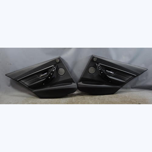 12-19 BMW F30 F31 3-Series 4dr Rear Interior Door Panel Pair Black