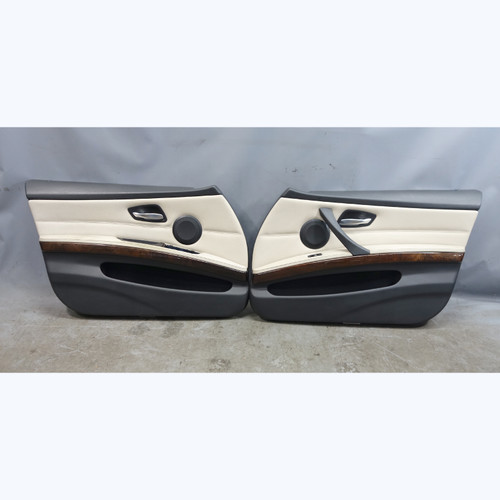 09-11 BMW E90 E91 3-Series 4Door Front Interior Door Panel Pair Oyster Beige OEM