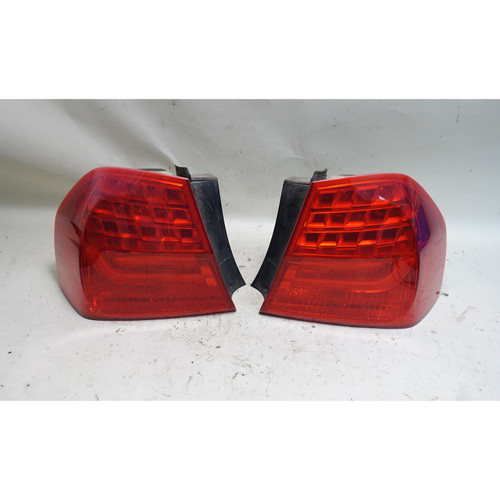 Damaged 2009-2011 BMW E90 3-Series Sedan Rear Outer Tail Light Lamp Pair OEM