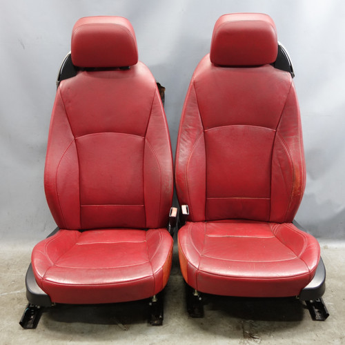 2003-2008 BMW E85 E86 Z4 Roadster Coupe Factory Front Seat Pair Red Leather OEM