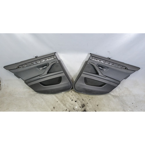 11-16 BMW F10 5-Series Rear Interior Door Panels With Shades Black Leather OEM