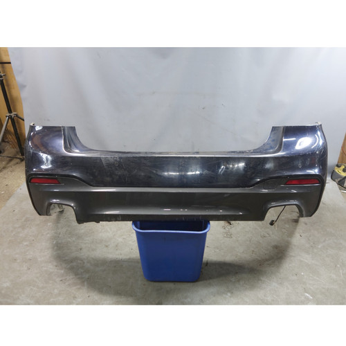 Damaged 17-20 BMW G30 5-Series Factory M-Sport Rear Bumper Carbon Black PDC OEM