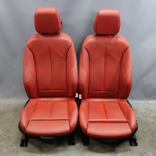 2012-2016 BMW F30 3-Series Front Sport Seat Pair Set Left Right Coral Red OEM