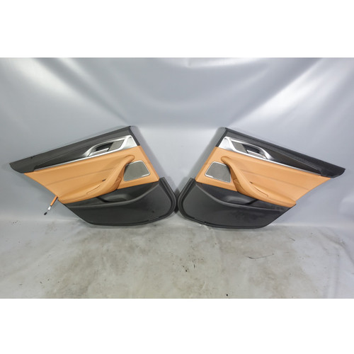 2021-2023 BMW G30 5-Series LCI Sedan Rear Int Door Panels Cards Cognac Brown OEM