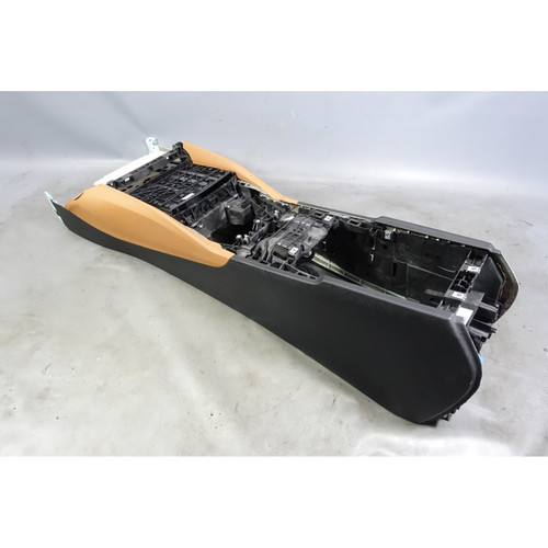 2017-2023 BMW G30 5-Series Front Center Console Shell Cognac Black Sensatec OEM
