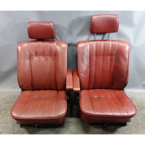 82-84 BMW E28 5-Series E23 Front Basic Seat Pair Left Right Cherry Red OEM