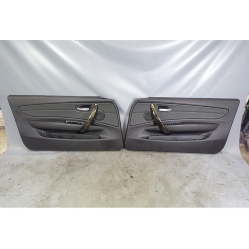 2008 BMW E88 1-Series Convertible Interior Door Panel Pair Black Leather OEM
