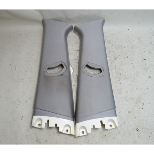 2005-2010 BMW X3 E83 Interior B-Pillar Upper Trim Cover Pair Light Grey OEM