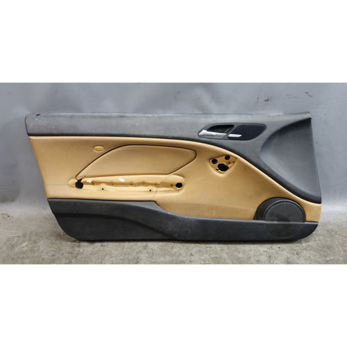 Damaged 00-06 BMW E46 3-Series 2-Door Left Interior Door Panel Brown Leather OEM Damaged 00-06 BMW E46 3-Series 2-Door Left Interior Door Panel Brown Leather OEM