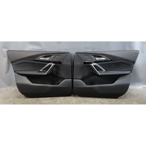 24-25 BMW U10 X2 Front Door Card Trim Panel Pair Black Leather Alcantara OEM