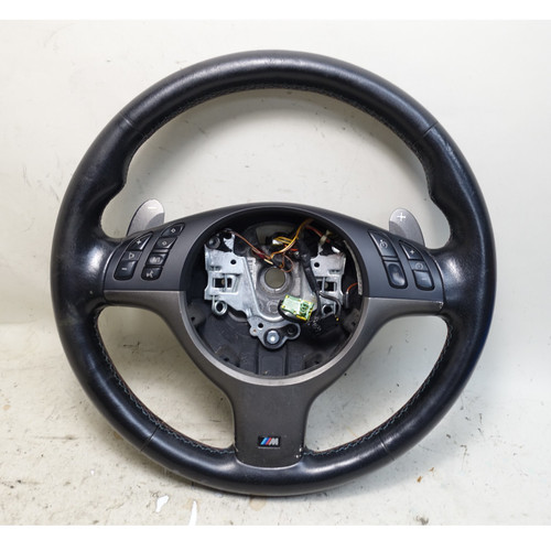 BMW E46 M3 Factory SMG Steering Wheel with Shift Paddles 2001-2006 OEM
