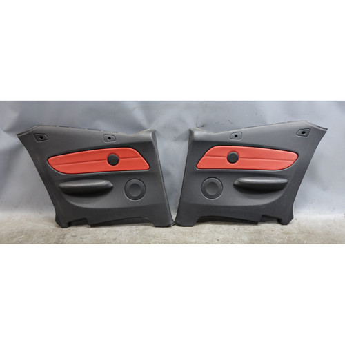 09-13 BMW E88 1-Series Convertible Rear Seat Side Trim Panels Red Leather OEM