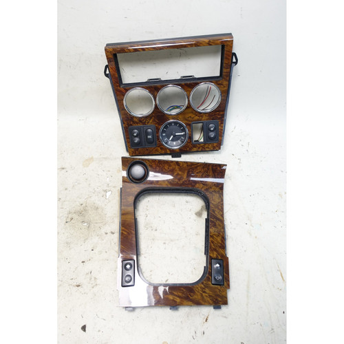 1999-2002 BMW Z3 Console Wood Trim Light Maple Set Chrome Rings OEM