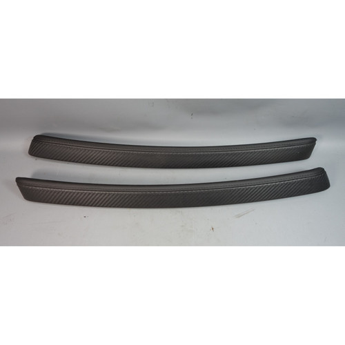 08-13 BMW E92 E93 M3 Rear Side Armrest Trim Strip Pair Black Carbon Leather OEM