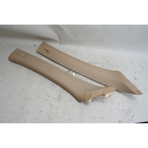 Damaged 06-12 BMW E90 E91 3-Series A Pillar Trim Cover Pair Front Beige OEM