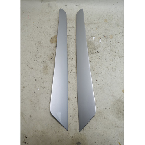 BMW E3 Bavaria C-Pillar Sail Molding Vent Pair Polaris Silver 1972-1976 OEM