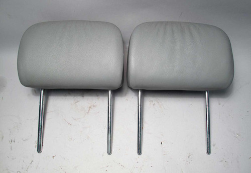 BMW E46 3-Series Convertible Rear Headrest Pair Grey Leather 2000-2006 USED OEM