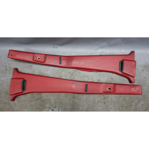 1972-1976 BMW E3 3.0 Sedan Bavaria Interior B Pillar Column Trim Pair Red OEM