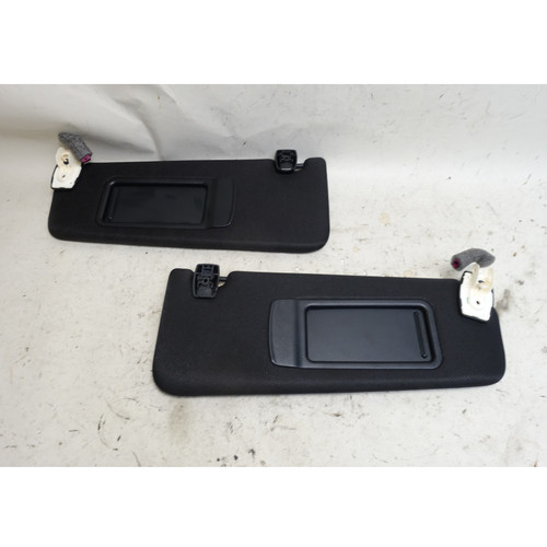  BMW F10 5-Series Sedan Front Sun Visor Pair Mirror Black Cloth 2011-2016 OEM