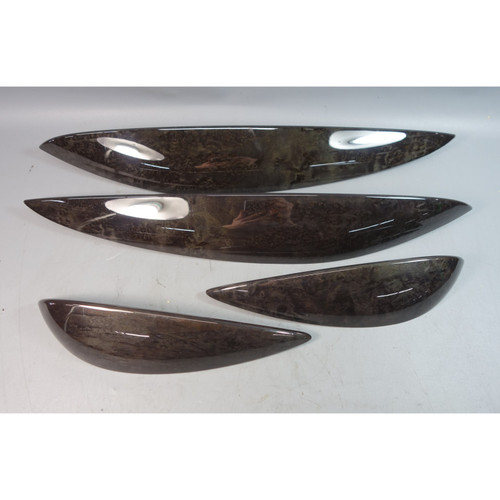 04-10 BMW E63 E64 6-Series Interior Door Armrest Wood Trim Set Grey Birch OEM