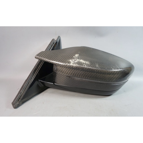 Damaged 17-23 BMW G30 5-Series Left Outside Folding Side Mirror Carbon Gloss OEM