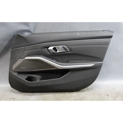 Damaged 23-25 BMW G80 M3 G20 Front Right Door Panel Trim Card Black Leather OEM