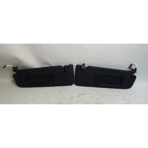 Damaged 08-11 BMW E90 3-Series Sedan Front Sun Visor Mirror Pair Black Cloth OEM