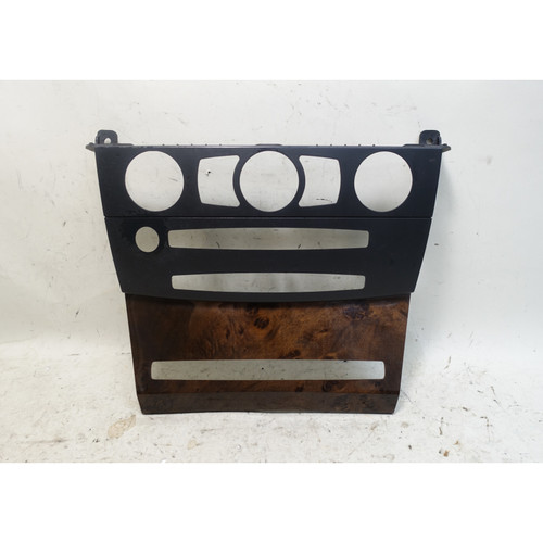 2004-2007 BMW E60 E61 Center Dashboard CCC Radio Cover Trim Black Poplar Wood OE