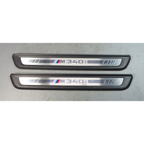 20-22 BMW G20 M340i 3-Series Factory Front Door Sill Trim Entry Cover Pair OEM