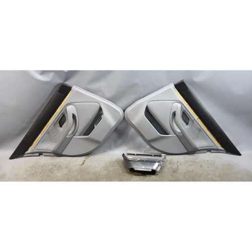 Damaged BMW E39 5-Series Rear Door Card Panel Pair Grey Leather OEM 1997-2003 