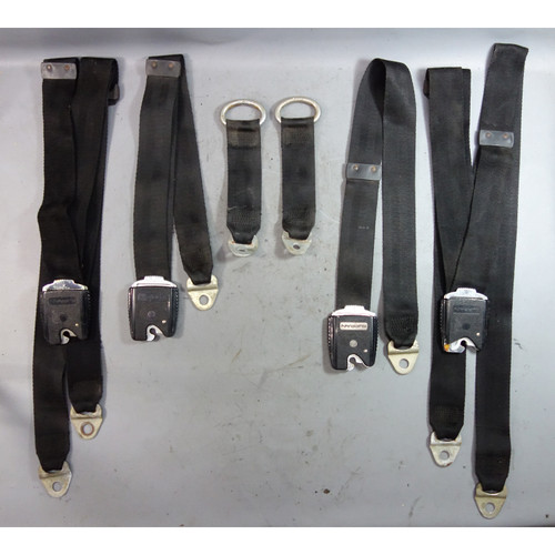Damaged 1967-1976 BMW E10 114 2002 Coupe Rear Seatbelt Set Black OEM 