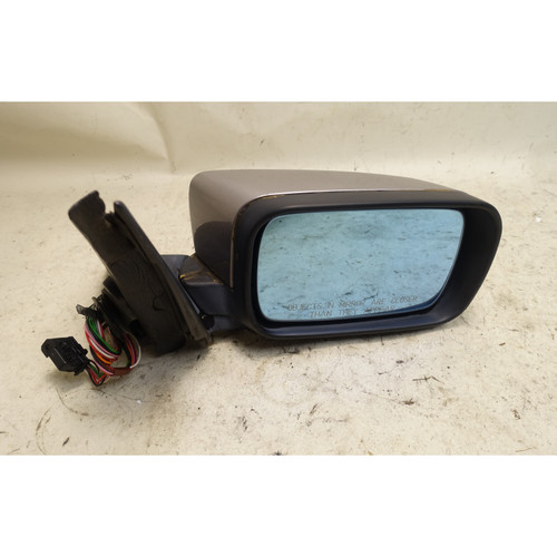 BMW E39 Right Side Mirror Heated Memory Aspen Silver OEM 1998-2003 Damaged