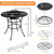 31.5 Inch Patio Fire Pit Dining Table With Cooking BBQ Grate - Color: Black D681-NP10257