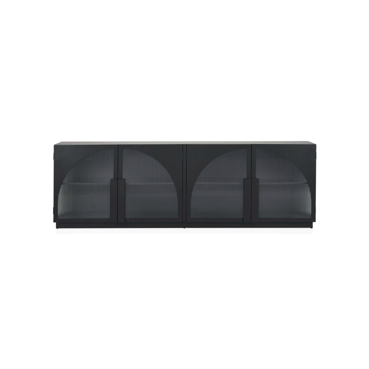 Isabella Low Entertainment Unit | Modern Steel & Glass