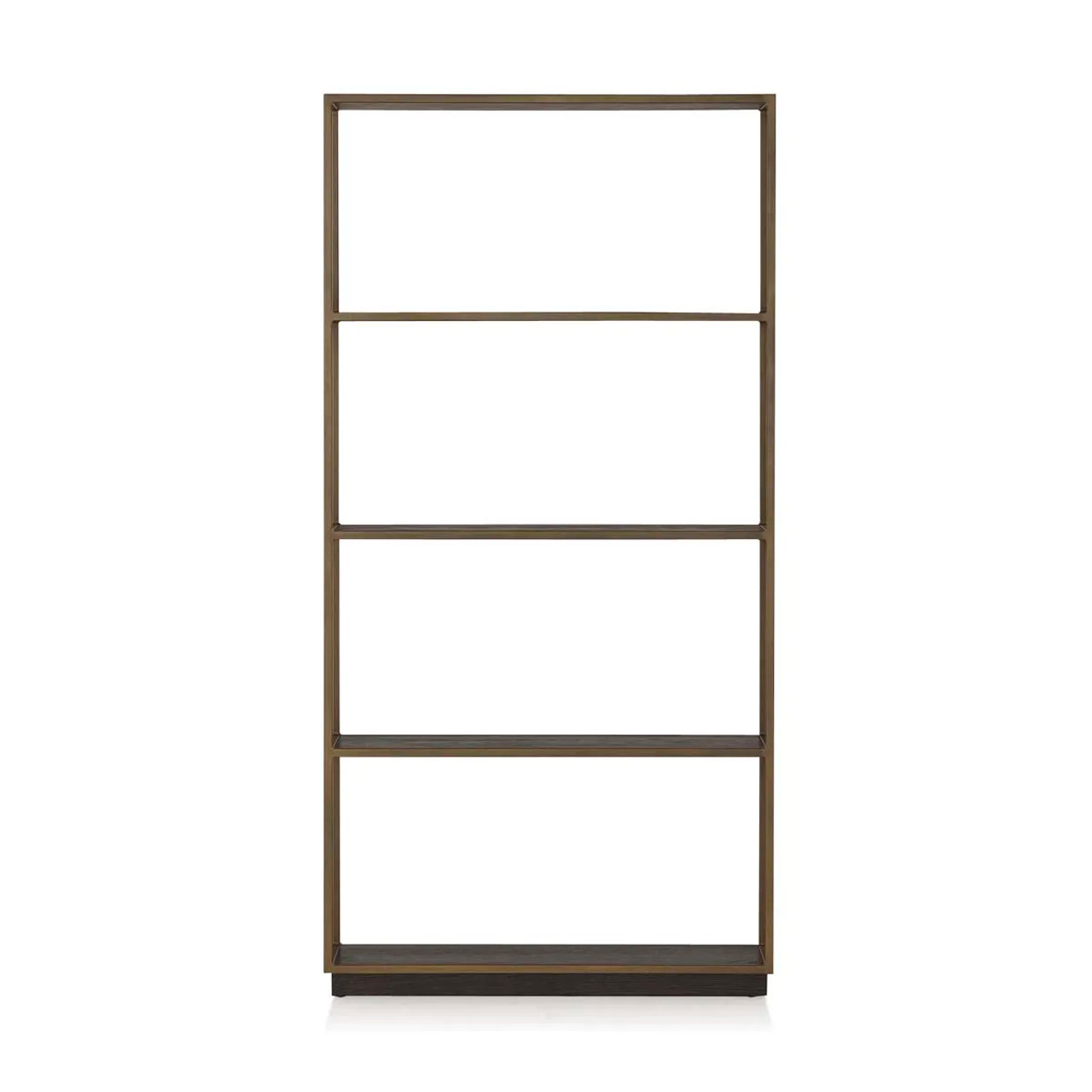 Aston Shelving Unit - Stylish Oak & Brass Storage