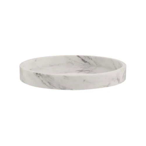 Chaya Round Tray - Last Chance - 646665|Carrara Marble|Front Image|2