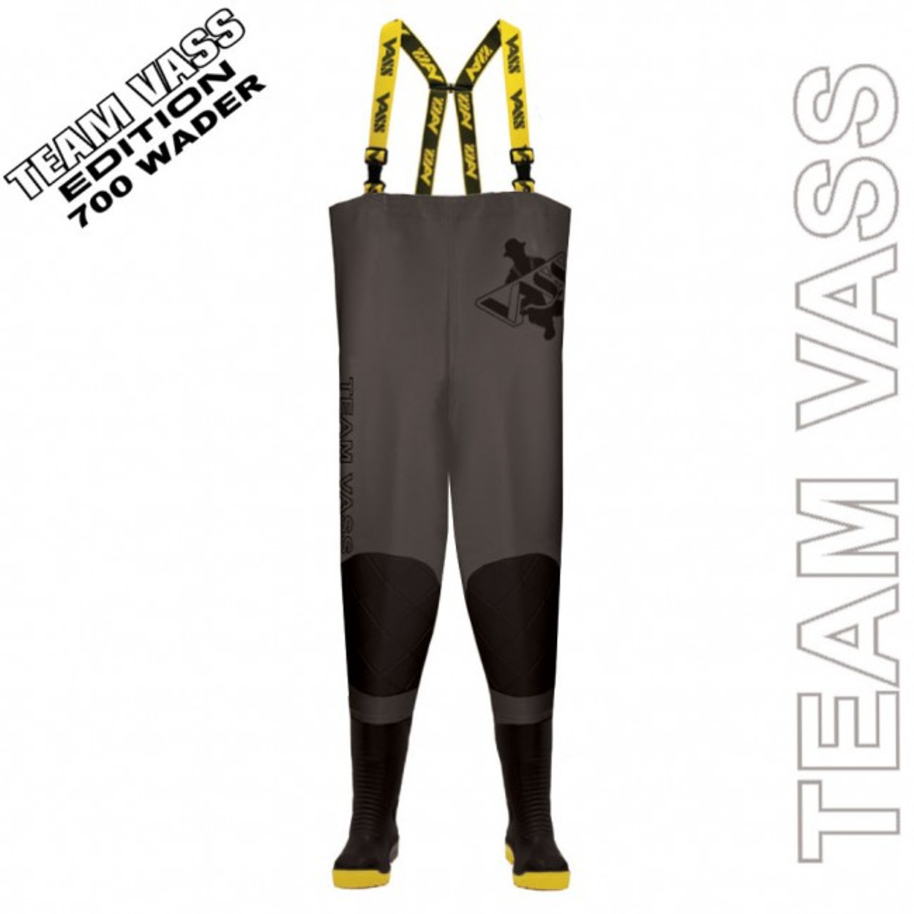Team Vass 700 Edition Chest Wader (Studded) Black/Grey - Keen's Tackle &  Guns