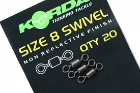 Korda Size 8 Swivels-Pack of 20 Rig Components
